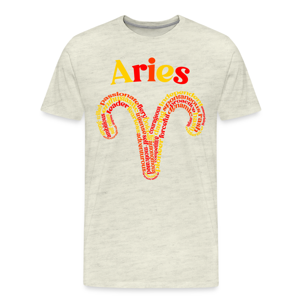 Men's Power Words Aries Premium T-Shirt - heather oatmeal