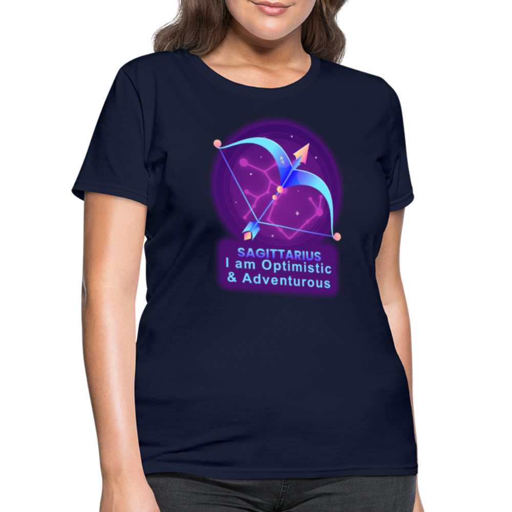 Women's Neon Sagittarius T-Shirt - navy