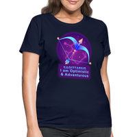 Thumbnail for Women's Neon Sagittarius T-Shirt - navy