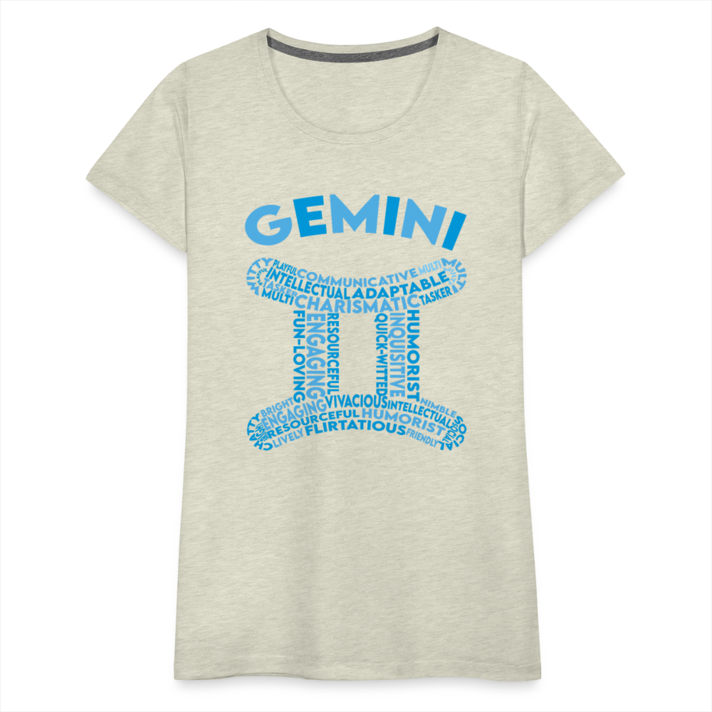 Women's Power Words Gemini Premium T-Shirt - heather oatmeal