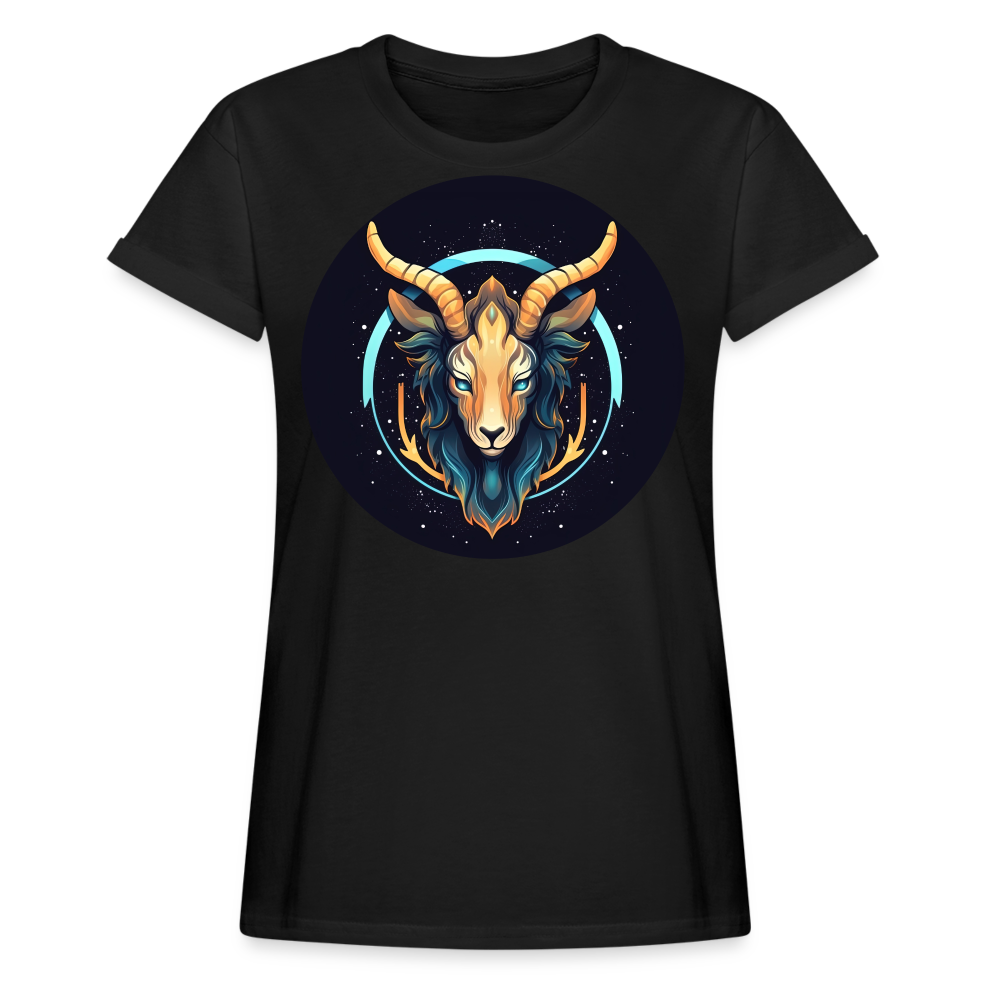 Women's Mystic Capricorn Relaxed Fit T-Shirt - black