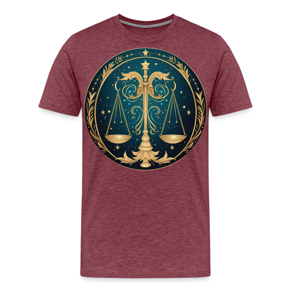 Men's Mystic Libra Premium T-Shirt - heather burgundy