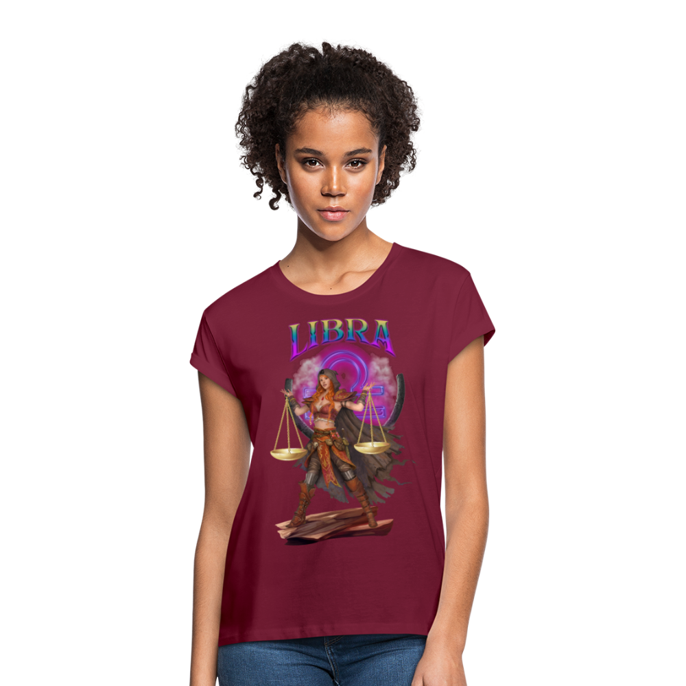 Women's Astral Libra Relaxed Fit T-Shirt - burgundy