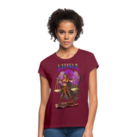 Thumbnail for Women's Astral Libra Relaxed Fit T-Shirt - burgundy