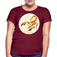 Thumbnail for Women's Mosaic Scorpio Relaxed Fit T-Shirt - burgundy