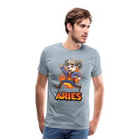 Thumbnail for Men's Playful Aries Premium T-Shirt - heather ice blue