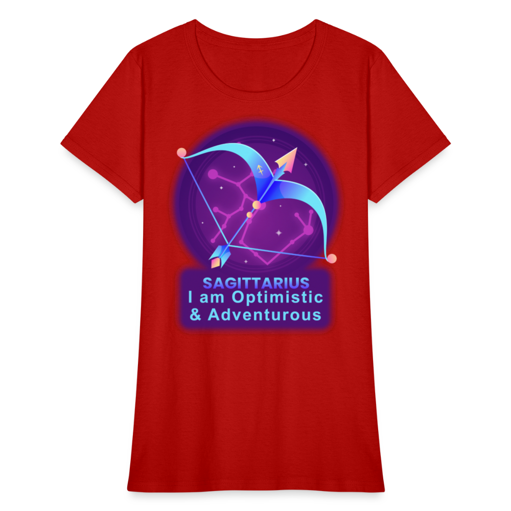 Women's Neon Sagittarius T-Shirt - red