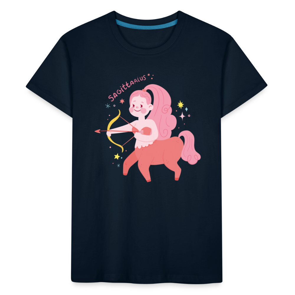 Kid’s Pinky Sagittarius Premium Organic T-Shirt - deep navy