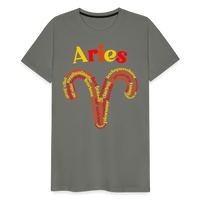 Thumbnail for Men's Power Words Aries Premium T-Shirt - asphalt gray