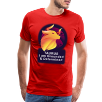 Thumbnail for Men's Glow Taurus Premium T-Shirt - red