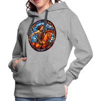 Thumbnail for Women’s Mosaic Sagittarius Premium Hoodie - heather grey