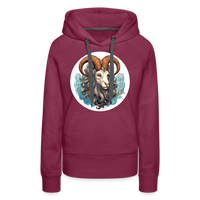 Thumbnail for Women’s Symbol Capricorn Premium Hoodie - burgundy