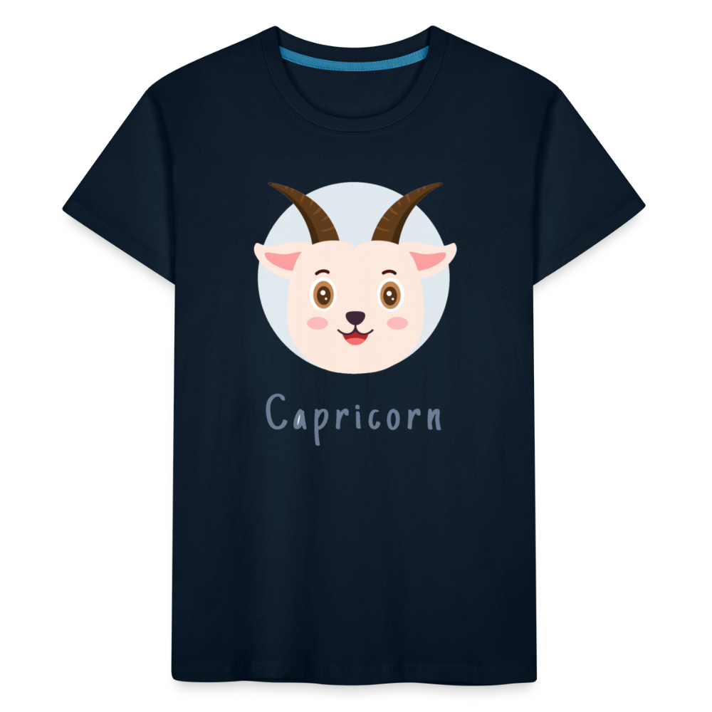 Kid’s Astro Toon Capricorn Premium Organic T-Shirt - deep navy