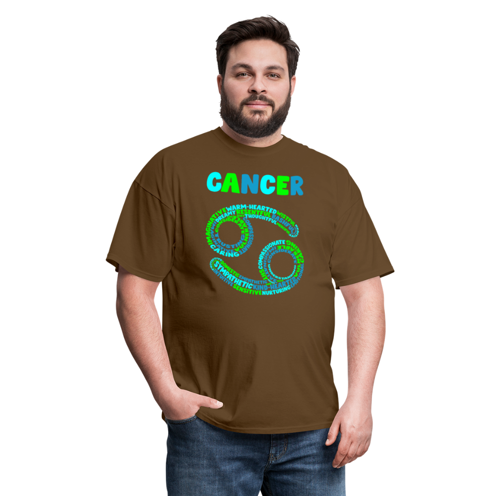 Men's Power Words Cancer Classic T-Shirt - brown