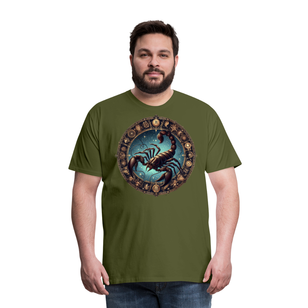 Men's Mythical Scorpio Premium T-Shirt - olive green