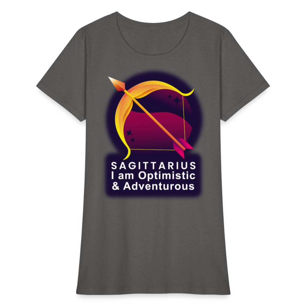 Women's Glow Sagittarius T-Shirt - charcoal