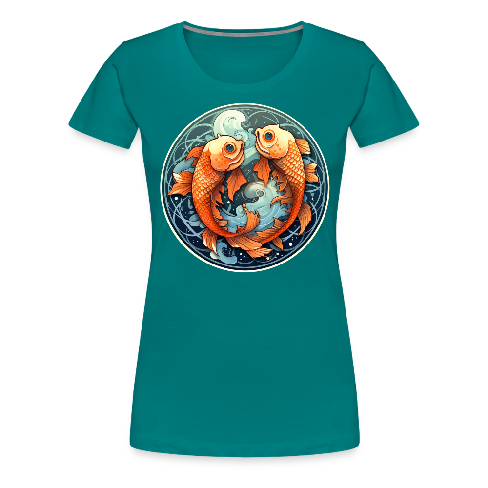 Women’s Symbol Pisces Premium T-Shirt - teal