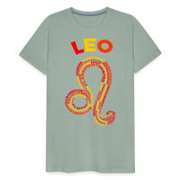 Thumbnail for Men's Power Words Leo Premium T-Shirt - steel green