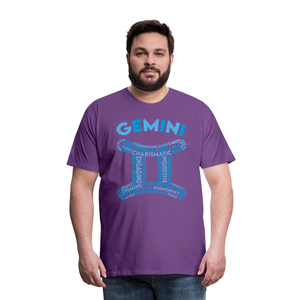 Men's Power Words Gemini Premium T-Shirt - purple