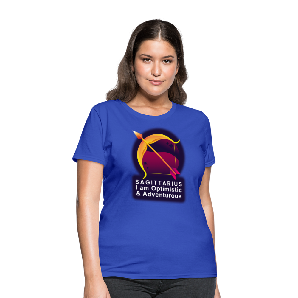 Women's Glow Sagittarius T-Shirt - royal blue