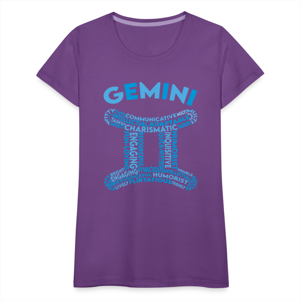 Women's Power Words Gemini Premium T-Shirt - purple