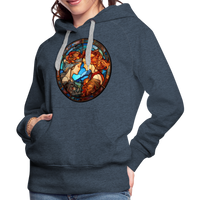 Thumbnail for Women’s Mosaic Gemini Premium Hoodie - heather denim