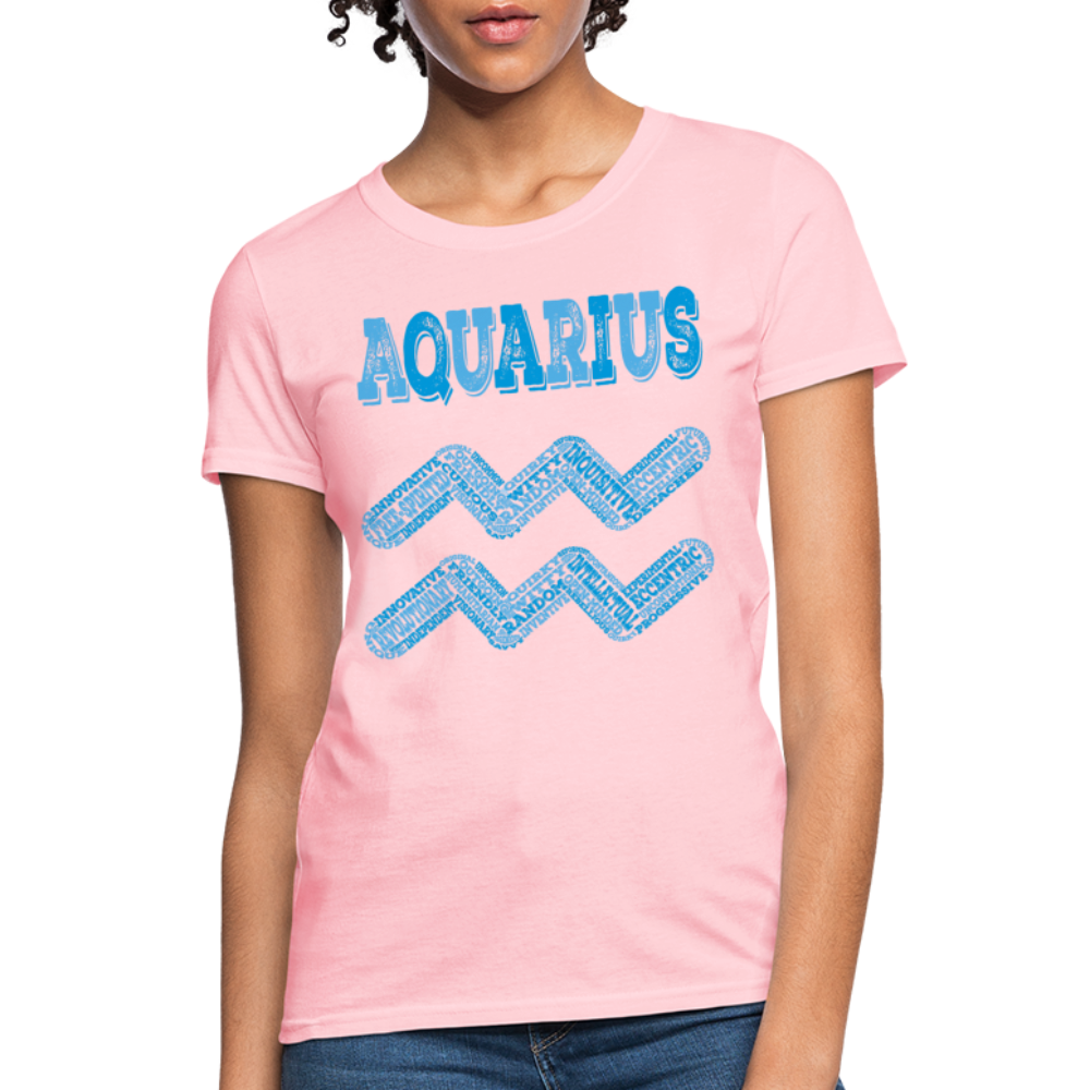 Women's Power Words Aquarius T-Shirt - pink