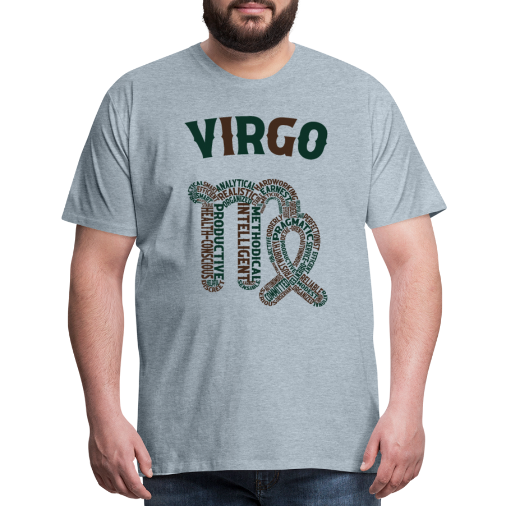 Men's Power Words Virgo Premium T-Shirt - heather ice blue