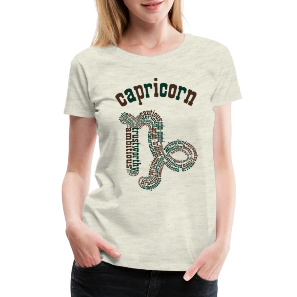 Women's Power Words Capricorn Premium T-Shirt - heather oatmeal