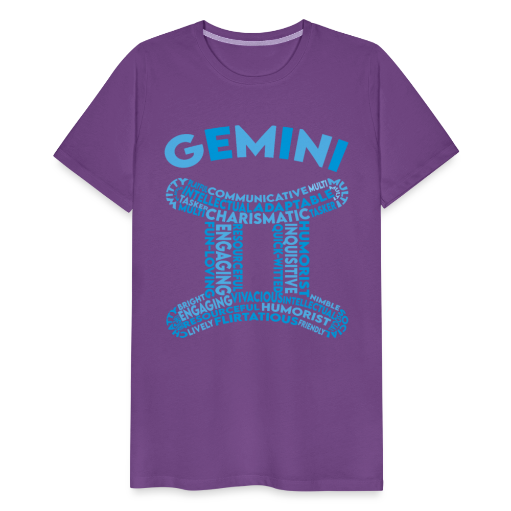 Men's Power Words Gemini Premium T-Shirt - purple