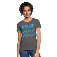 Thumbnail for Women's Power Words Aquarius T-Shirt - charcoal