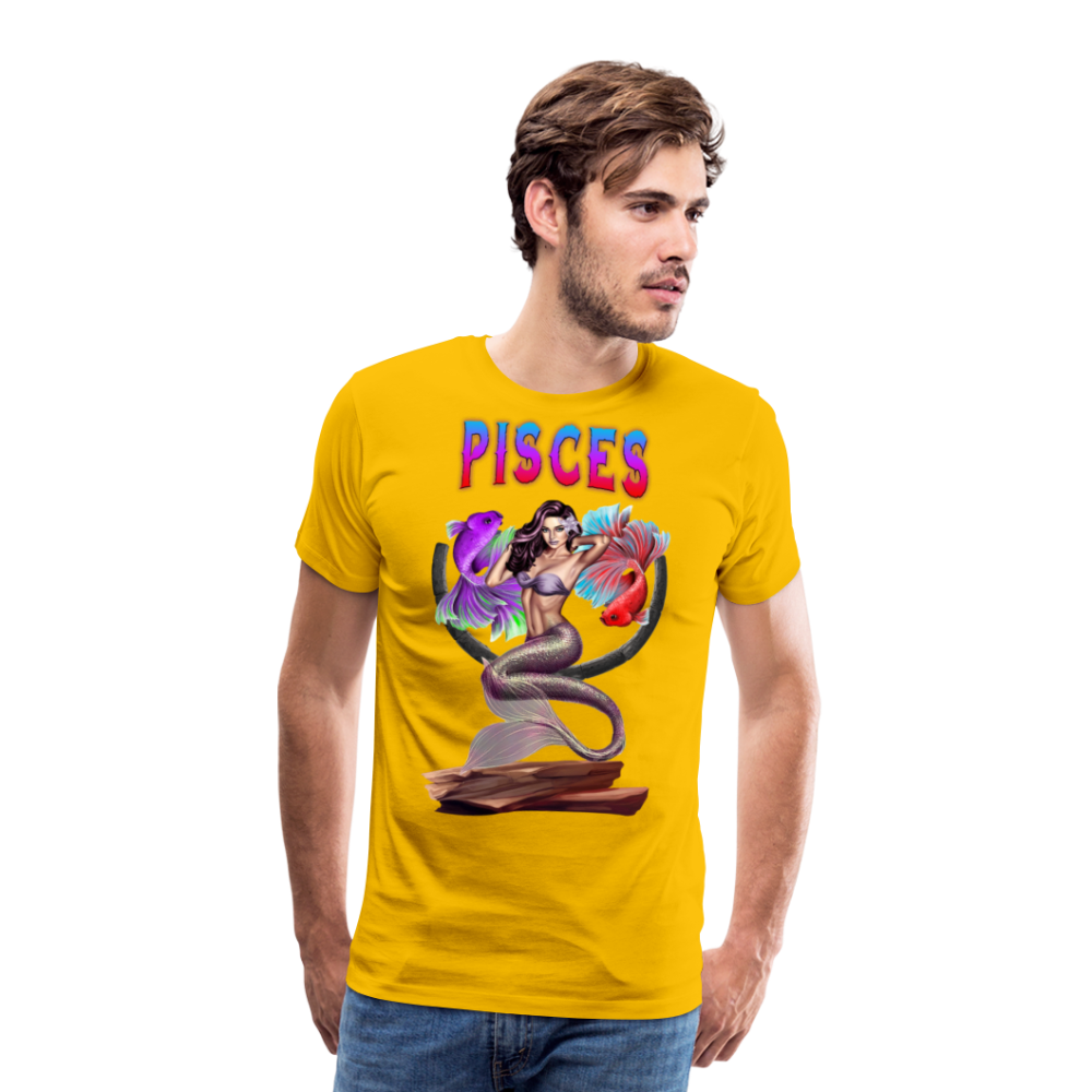 Men's Astral Pisces Premium T-Shirt - sun yellow