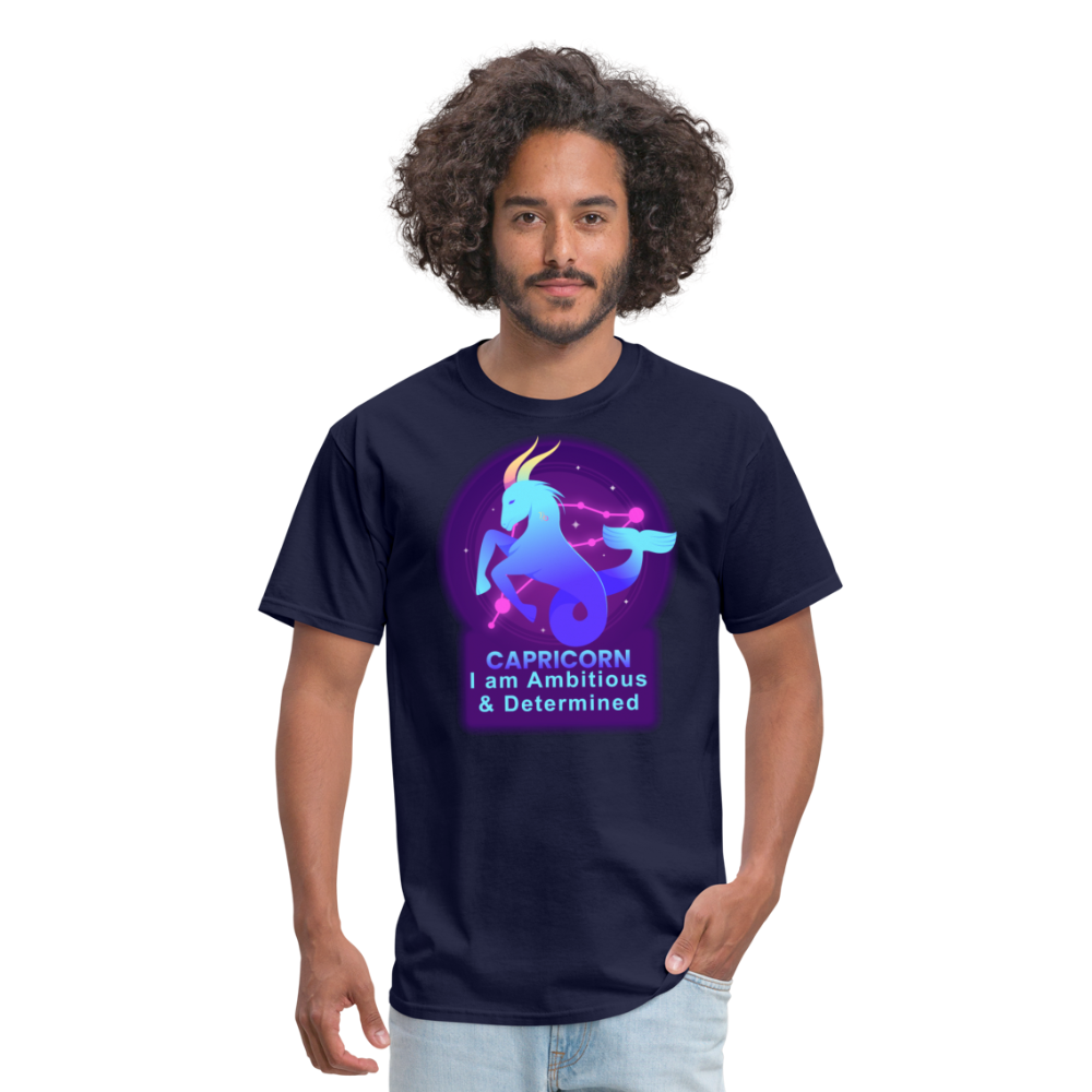 Men's Neon Capricorn Classic T-Shirt - navy