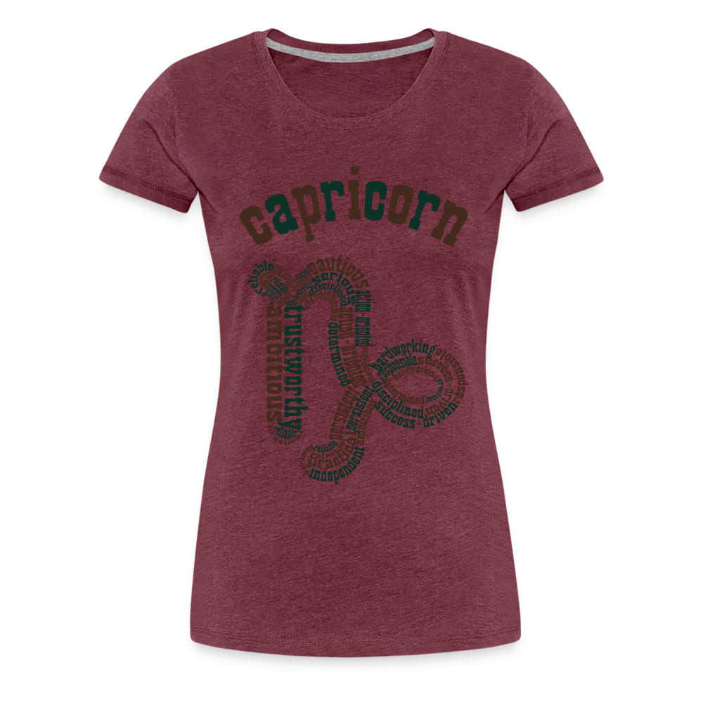 Women's Power Words Capricorn Premium T-Shirt - heather burgundy