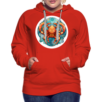 Thumbnail for Women’s Symbol Cancer Premium Hoodie - red