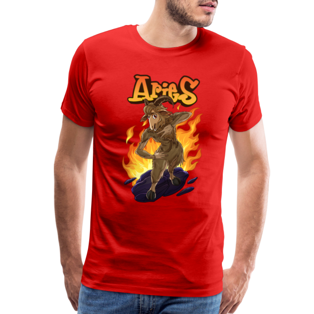 Men's Fiery Aries Premium T-Shirt - red