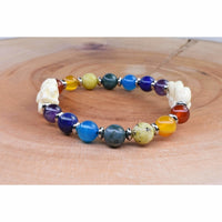 Thumbnail for Genuine Chakra Bracelet with Natural Carved Elephant Shell Pearl - By Pink Box