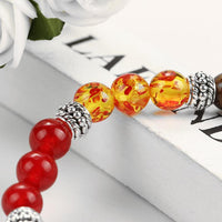 Thumbnail for 7 Natural Stone Stretch Bracelet - 18K White Gold Plated - Italy Design