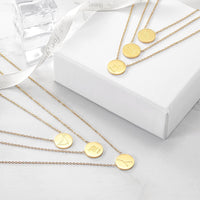 Thumbnail for Glossy Gold Round Zodiac Necklace