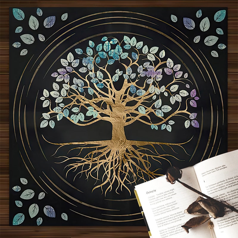 Tree of Life Tablecloth / Pendulum Astrology Mat - Home Decoration