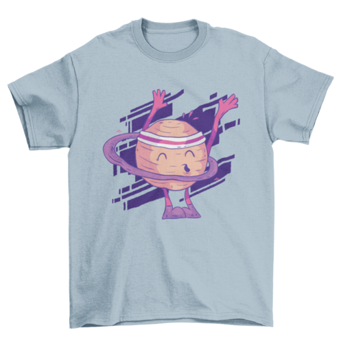 Astronomy T-Shirt -  Abstract Saturn Hula Hooping Rings
