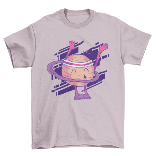 Astronomy T-Shirt -  Abstract Saturn Hula Hooping Rings