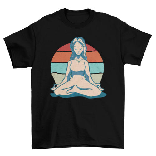 Meditation Girl Vintage T-Shirt