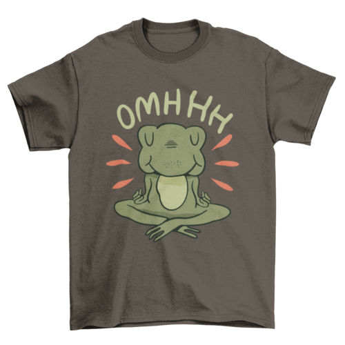 Meditation Frog Cartoon T-shirt