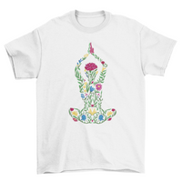 Thumbnail for Floral Woman Yoga Pose T-Shirt