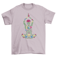 Thumbnail for Floral Woman Yoga Pose T-Shirt