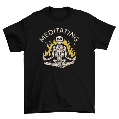 Cool Meditating Skeleton T-Shirt