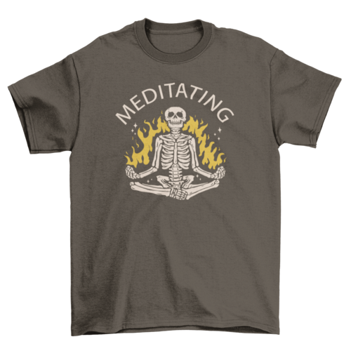 Cool Meditating Skeleton T-Shirt