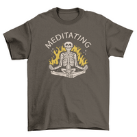 Thumbnail for Cool Meditating Skeleton T-Shirt