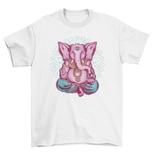 Pink Elephant Meditating T-Shirt